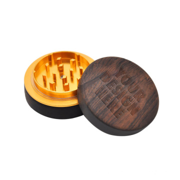 Handamde Wood 2 parts 60mm herb grinder weed grinder rosewood&Aluminum herb crusher custom logo smoking accessories